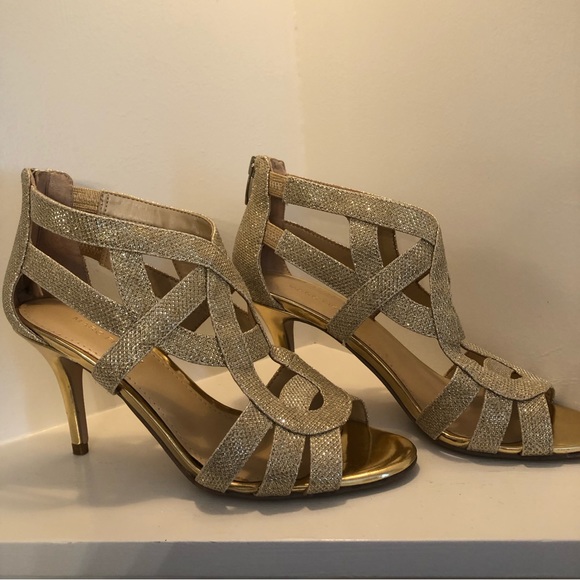 Marc Fisher Womens Open Toe Formal Strappy Sandals, Gold, Size 8 - Picture 5 of 12